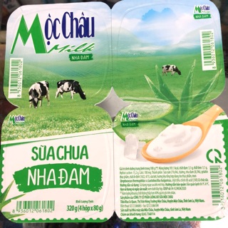 Sữa Chua Nha Đam Mộc Châu Milk Lốc 4 Hộp x80g