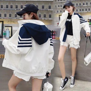 Áo Khoác Dù Sọc Tay Phi Công Có Nón❤️FREESHIP❤️