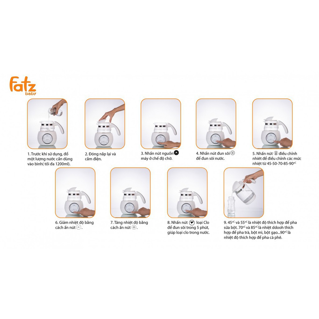 MÁY ĐUN VÀ HÂM NƯỚC ĐIỆN TỬ FATZ QUICK 1 - FATZBABY FB3505SL (Công nghệ Hàn Quốc)