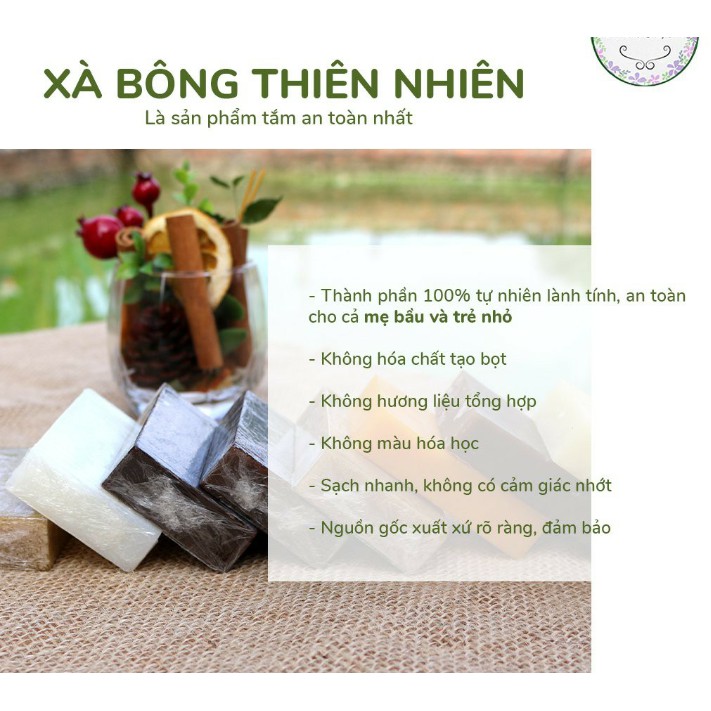 Xà Bông Sinh Dược, xà phòng thiên Nhiên Đủ 10 loại (Xà Phòng Mướp Đắng Ngừa Mụn, Nghệ Mật Ong, Chùm Ngây Trà Xanh....)