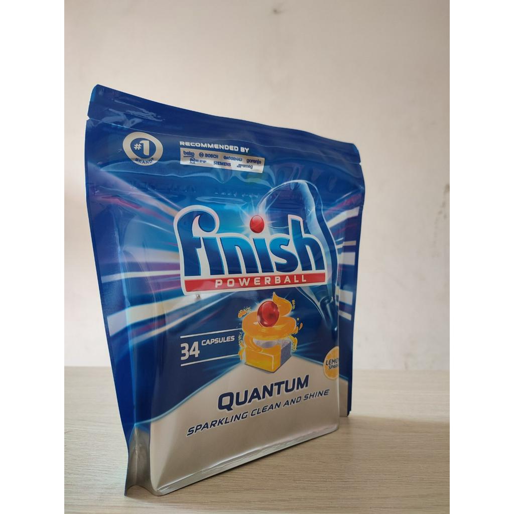 Viên rửa bát Finish quantum 34v hương chanh dùng cho máy rửa bát máy rửa chén