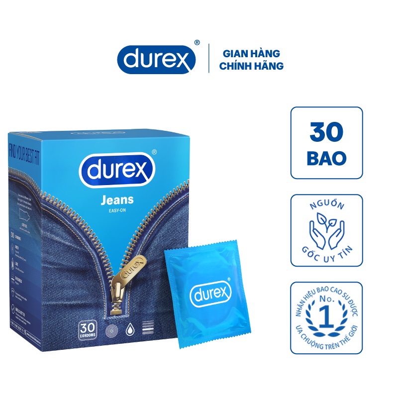 Bao cao su Durex Jeans – Hộp 30 bao