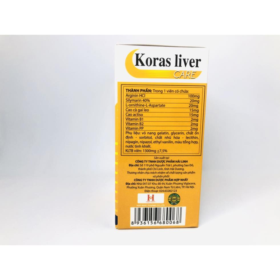 Koras Liver Care - Hỗ trợ tăng cường chức năng của gan, bảo vệ gan (12 vỉ x5 viên)