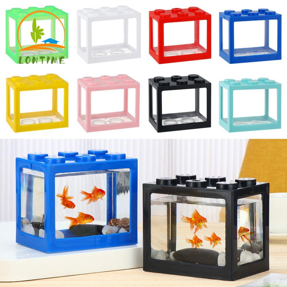 Khung trang trí bể cá bằng nhựa thiết kế hình khối nhỏ nhiều màu sắc