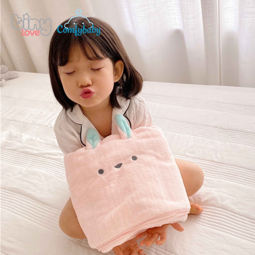 NEW - Khăn tắm/  chăn lông siêu mềm CUTE TinyLove 100% Coral velvet thấm hút nhanh, Size 70*140cm  KT03