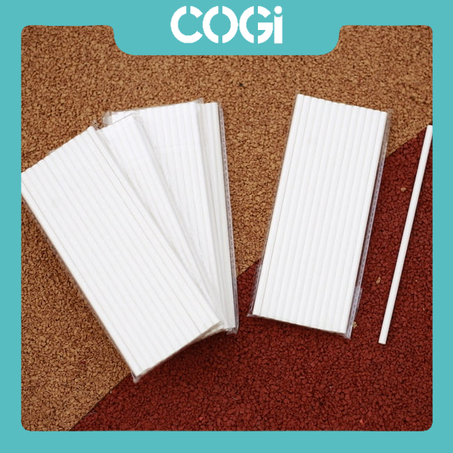 200 ống hút giấy phi 6 x 197mm cao cấp không bọc màng dùng 1 lần chính hãng cogi