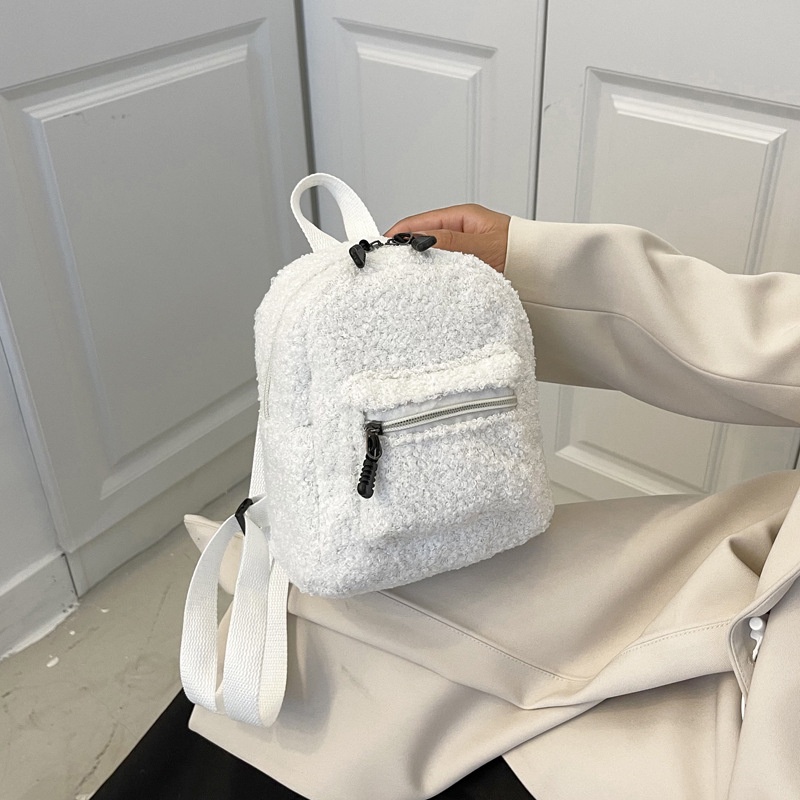 Balo Mini Bằng Len Lông Cừu Kiểu Dáng Đơn Giản Dễ Thương Cho Nữ
