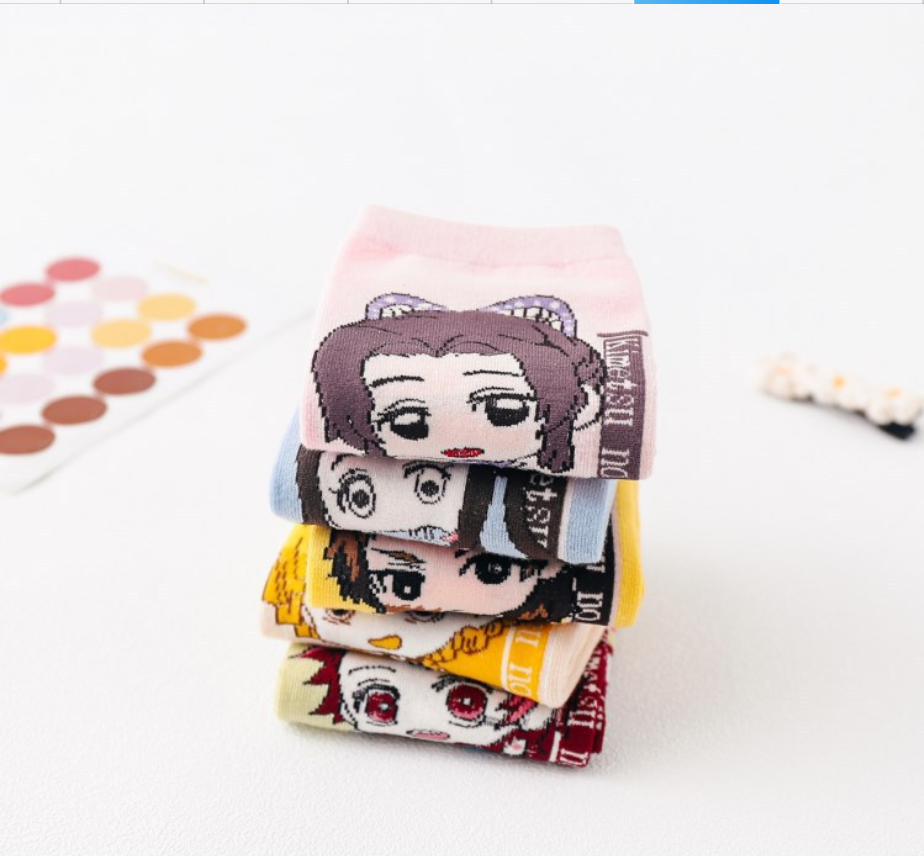 Vớ cotton ngắn thoáng khí in Anime Demon Slayer Kimetsu No Yaiba