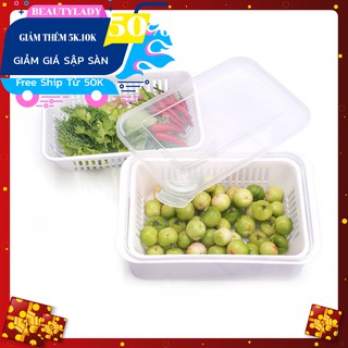 Hộp khay đựng thực phẩm có rổ và nắp nhựa sử dụng đa năng