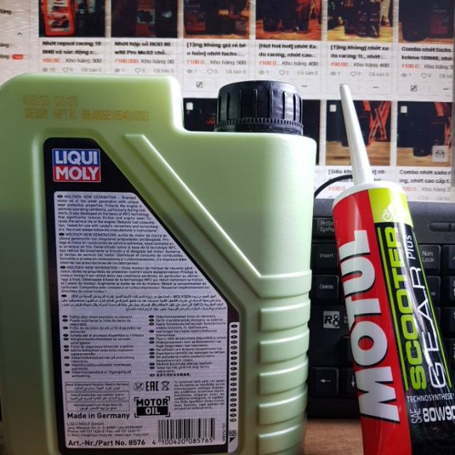 [SIÊU QUÀ TẶNG]  nhớt xe ga liqui moly 5W40, Mua kem lap Motul với giá 50% khi mua nhớt liqui 5w40 nhập khẩu CHLB Đức