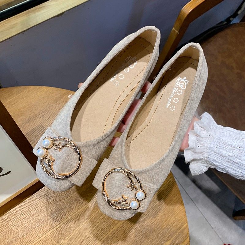 Giày Búp Bê Mũi Vuông Đế Bằng Thời Trang Cho Nữ