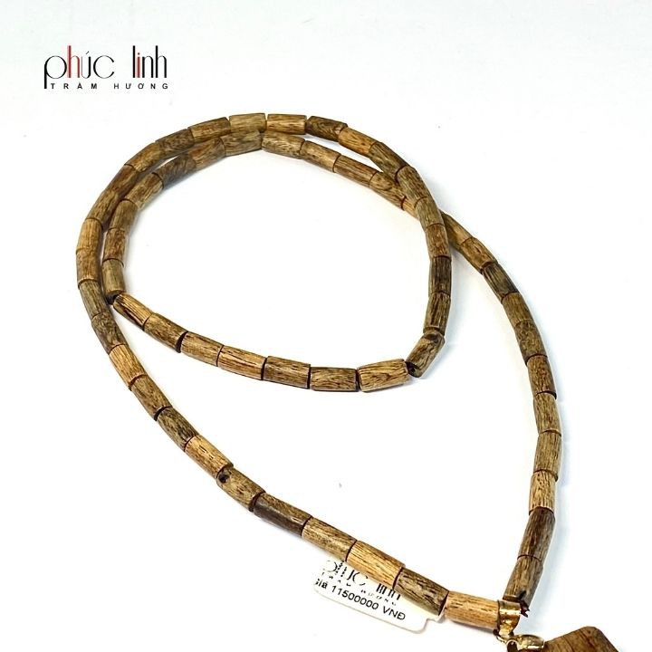 Bộ Dây Chuyền Trầm Hương indo khúc xám + mặt phật PHÚC LINH