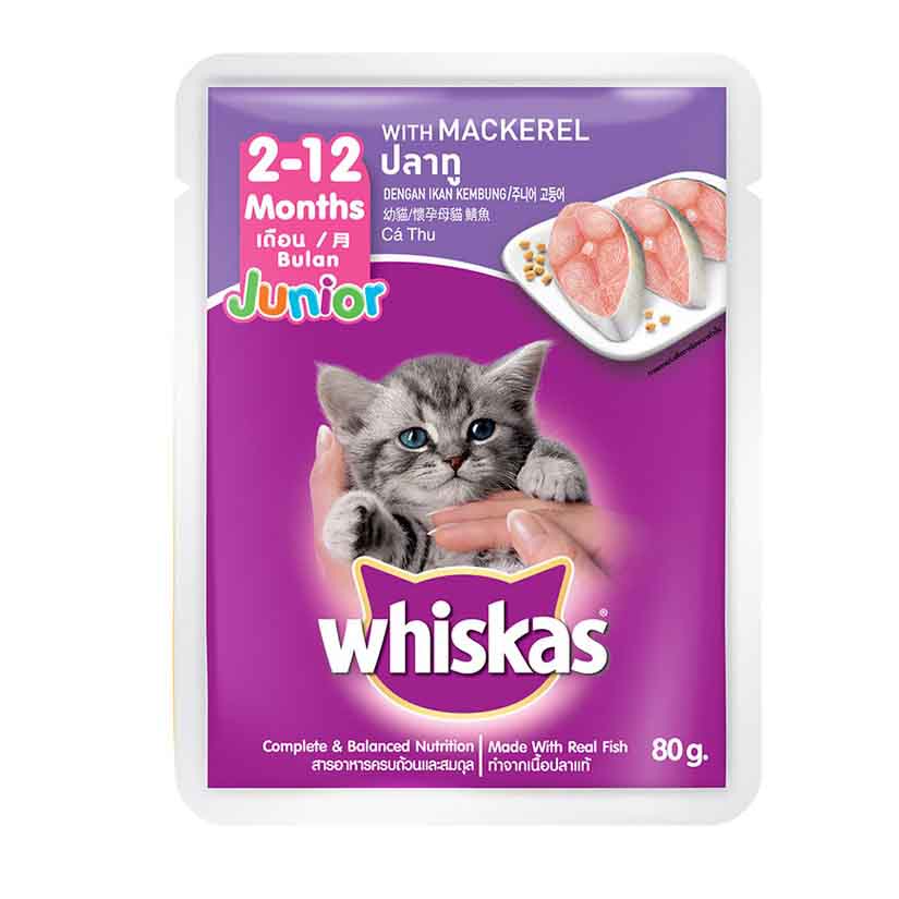 Pate Whiskas cho mèo con, pate Whiskas cho mèo trưởng thành gói 80g