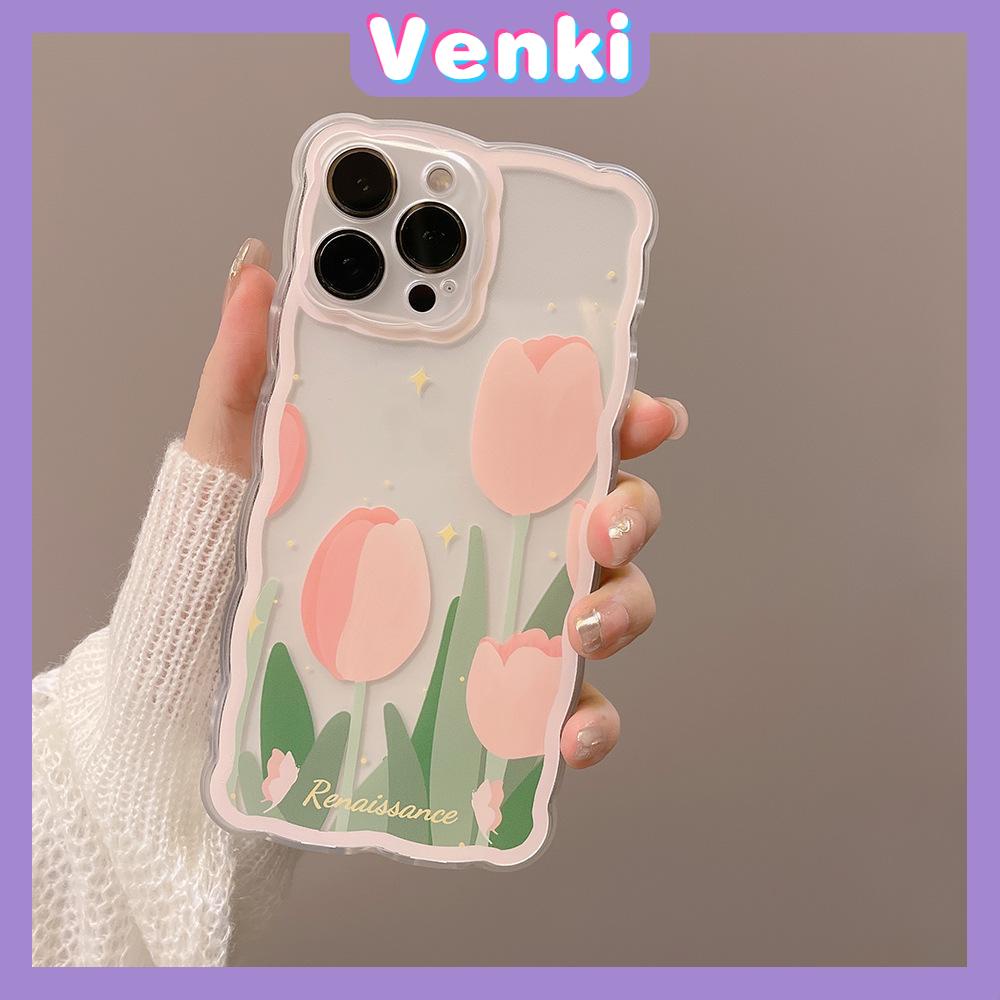 Ốp điện thoại silicone mềm trong suốt in hình hoa tulip chống sốc thích hợp cho iPhone 13 Pro Max 12 Pro Max 11 7 Plus
