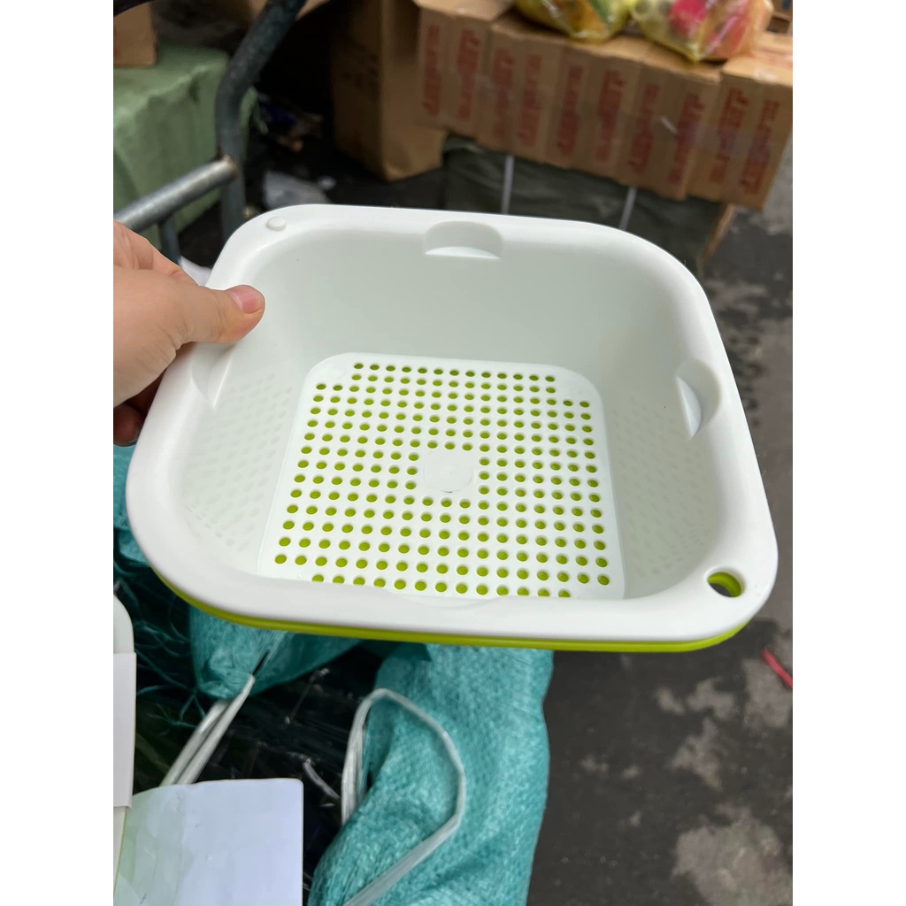 SET 6 CHẬU RỔ VUÔNG ECCO NHỰA ĐẸP SIÊU TIỆN DÙNG (3 CHẬU + 3 RỔ)