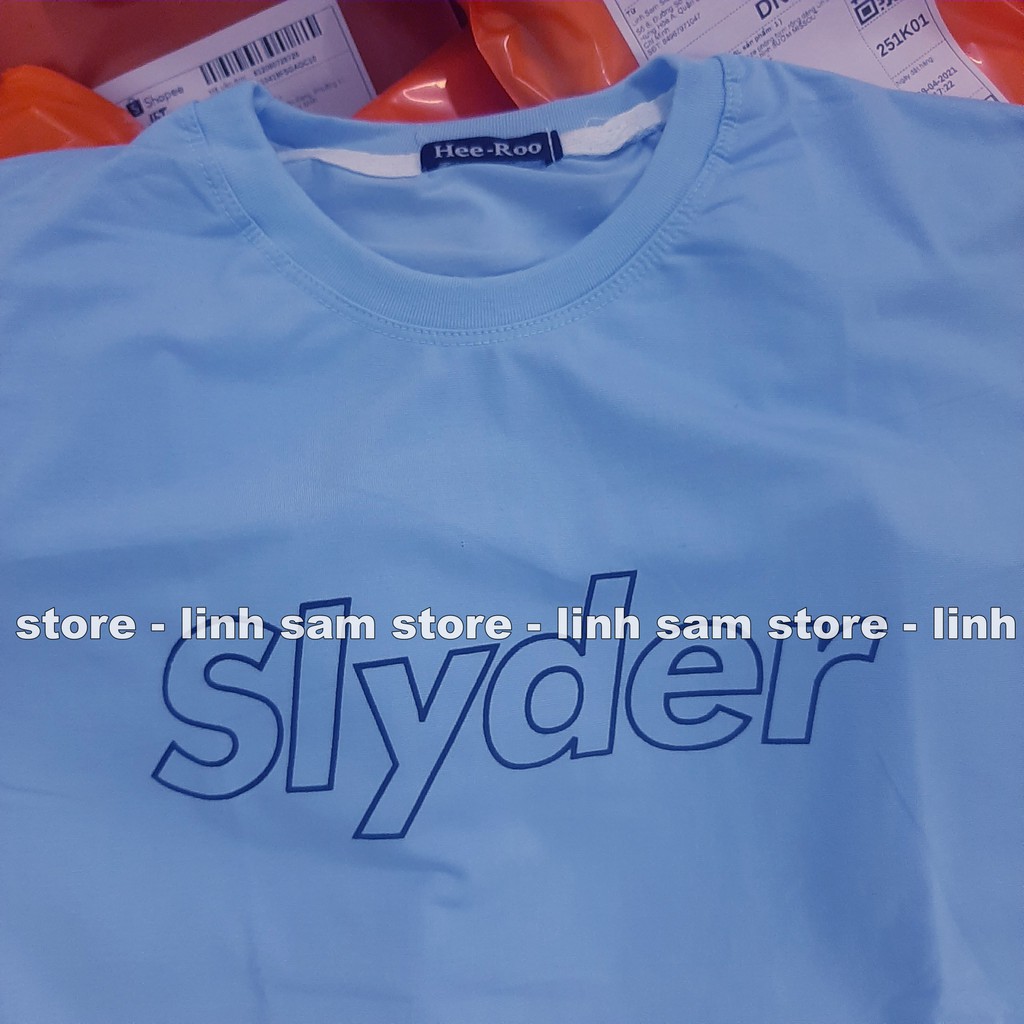 Áo thun nữ tay lỡ freesize phông form rộng dáng Unisex, mặc lớp, nhóm, cặp in chữ SLYDER màu xanh dương | BigBuy360 - bigbuy360.vn