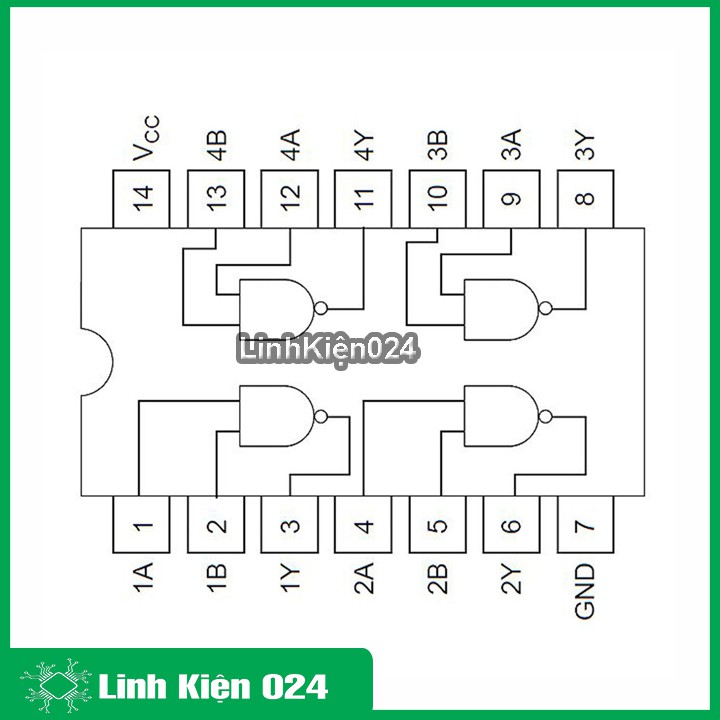 Chíp 74LS00 Quad 2-input NAND Gate DIP14