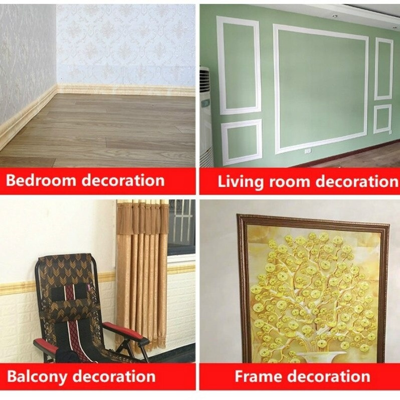 Cuộn băng keo dán viền chân tường ba chiều chống va chạm không thấm nước tùy chọn màu sắc
