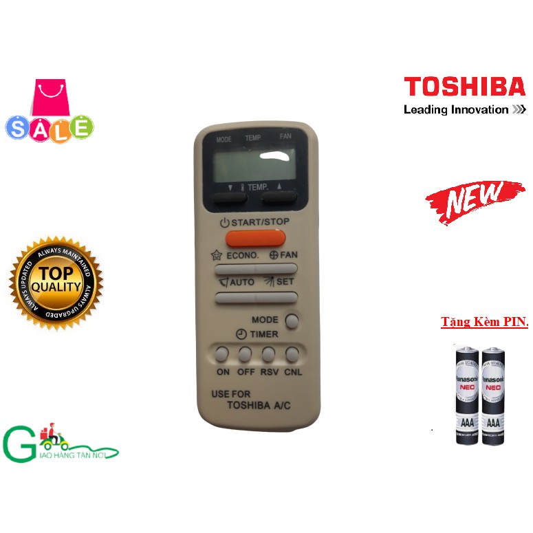 Điều khiển điều hòa Toshiba 1&2 chiều Inverter các dòng Toshiba RAS 1HP 1.5HP 2HP-Tặng kèm PIN