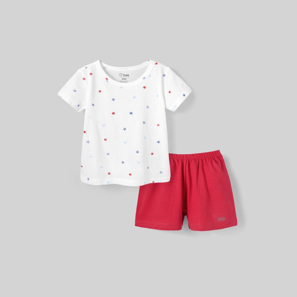Set đồ bộ cho bé BAA BABY cotton ngắn tay cho bé in họa tiết từ 1-7 tuổi - BT-DB10N