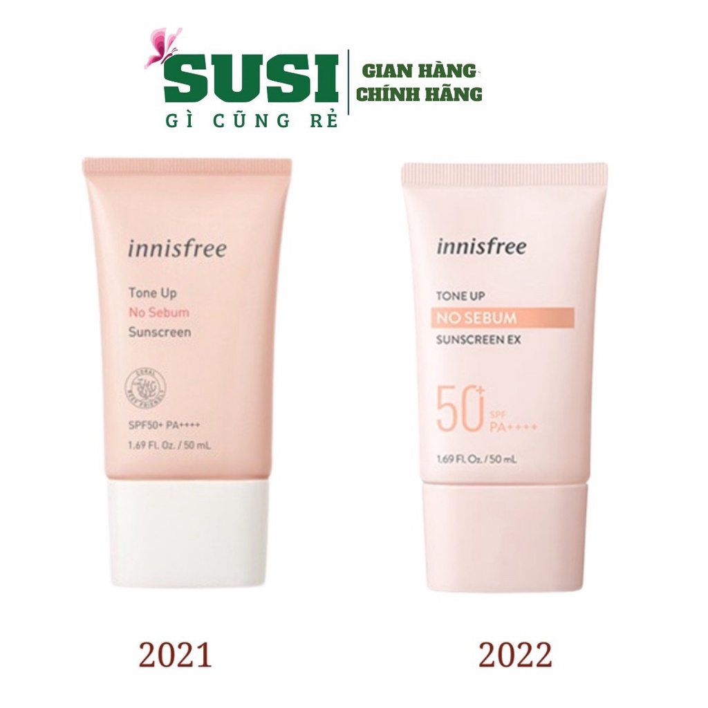 Kem Chống Nắng Kiềm Dầu Nâng Tone Da Innisfree Tone Up No Sebum Sunscreen (New 2020)