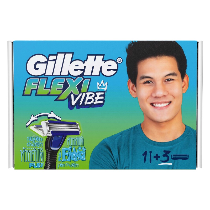 Dao Cạo Râu GILLETTE Flexi Vibe Hộp 1 Cán Dao Và 3 Lưỡi