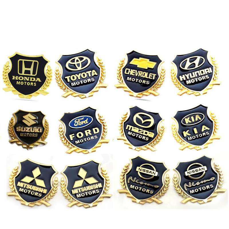 2 Miếng dán 3D trang trí xe hơi Toyota Honda Nissan Mazda Mitsubishi Suzuki Ford