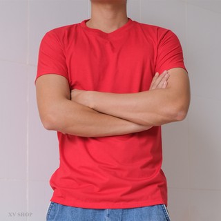 Áo thun unisex nam nữ cổ tròn màu đỏ tươi Hồ Chí Minh (XV012-RED)