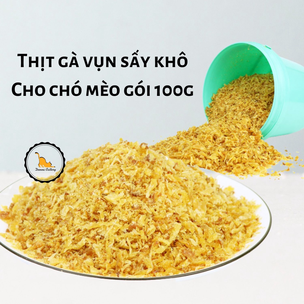 THỊT GÀ VỤN SẤY KHÔ CHO CHÓ MÈO GÓI 100g