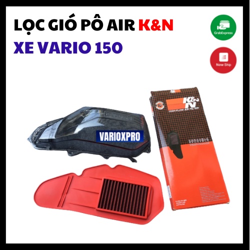 Ốp Pô E Xám Khói tặng kèm lọc gió K&amp;N Gắn Honda Vario, Air Blade &amp; SH Mode 2016-2018