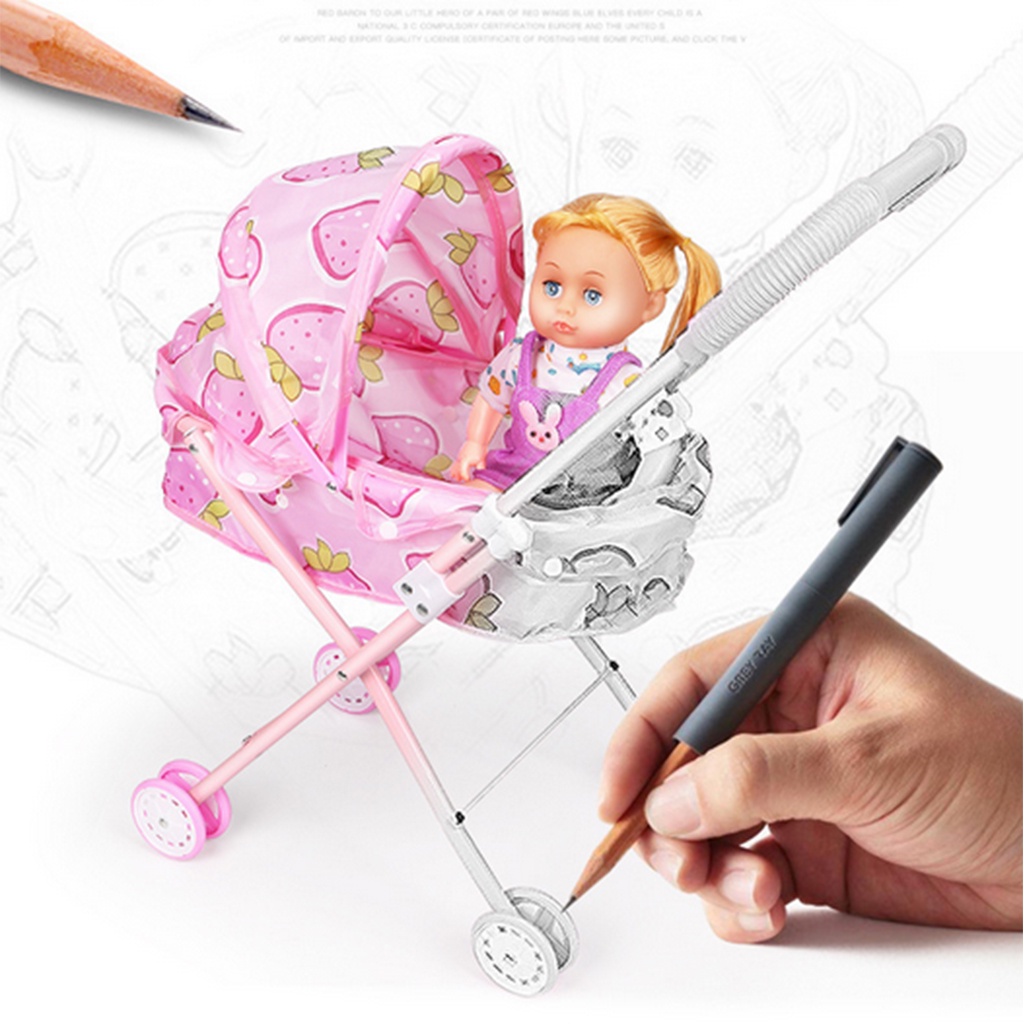 Xe Đẩy Đồ Chơi Mini Trang Trí Nội Thất Cho Nhà Búp Bê