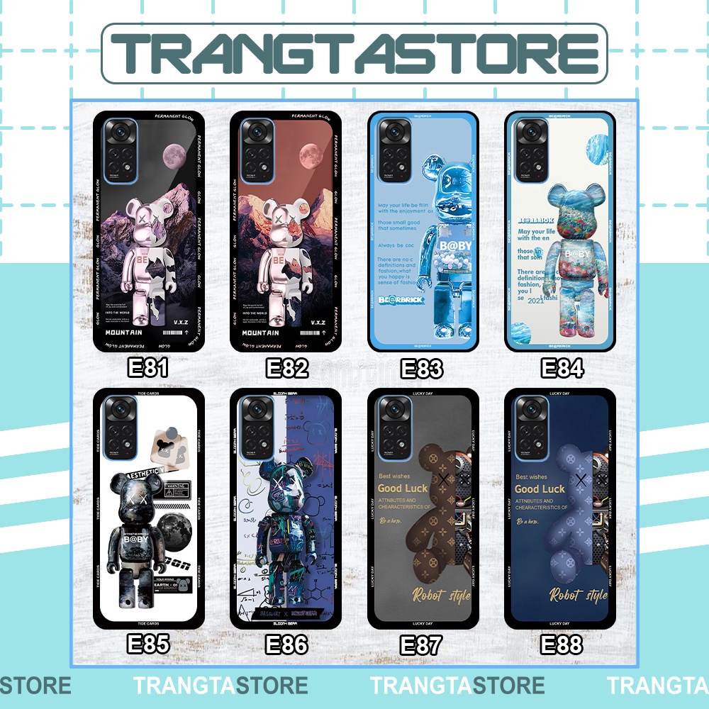 Ốp Xiaomi Redmi Note 11 4G/5G - Note 11s - Note 11 Pro - Note 11 Pro China in hình gấu Bearbrick,Mountain,xanh,đen,đỏ gi