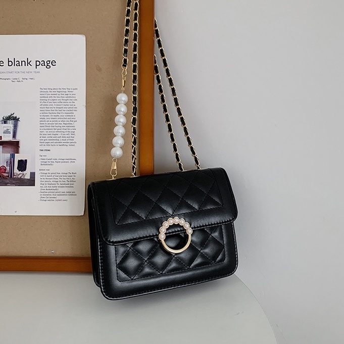 Túi xách đeo chéo, Túi đeo vai nữ đẹp dáng vuông khóa ngọc đi chơi thời trang PK 418