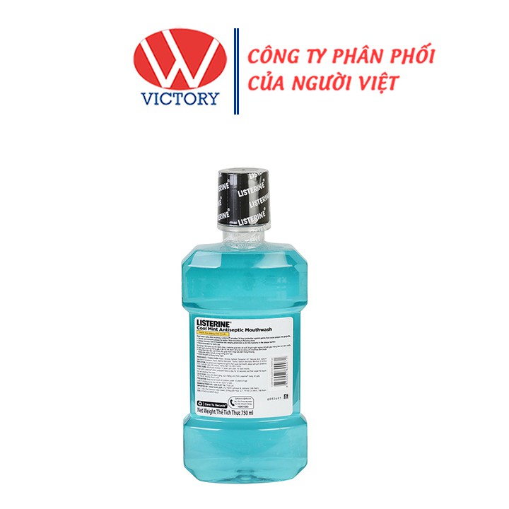 Nước súc miệng bạc hà Listerine Cool Mint (750ml) - Ngừa sâu răng, hôi miệng - Victory Pharmacy