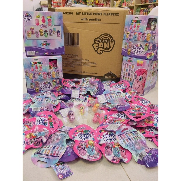 Kẹo đồ chơi lật đật Hello kitty My little pony PJ Masks Justice League Relkon Flipperz
