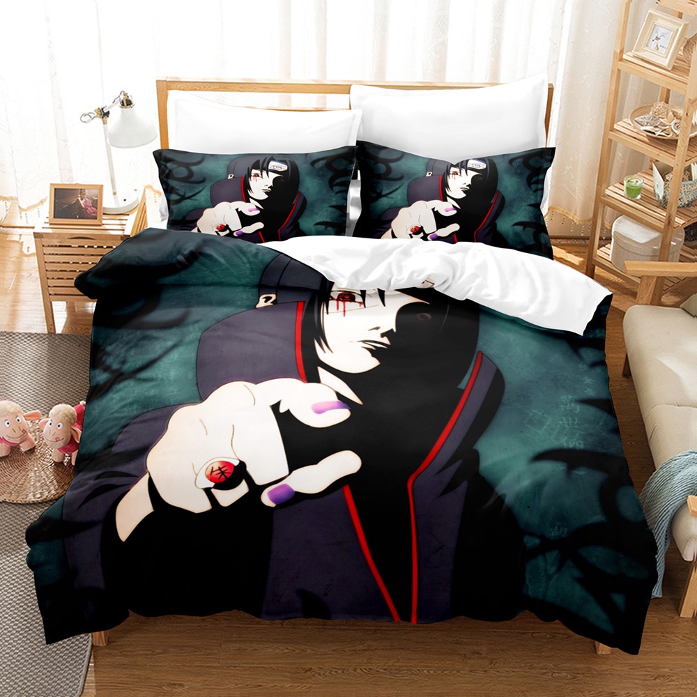 Fash Bộ Chăn Ga Và Vỏ Gối In Hình Anime Naruto Akatsuki Uchiha Itachi Hai Kích Thước Đơn / Đôi