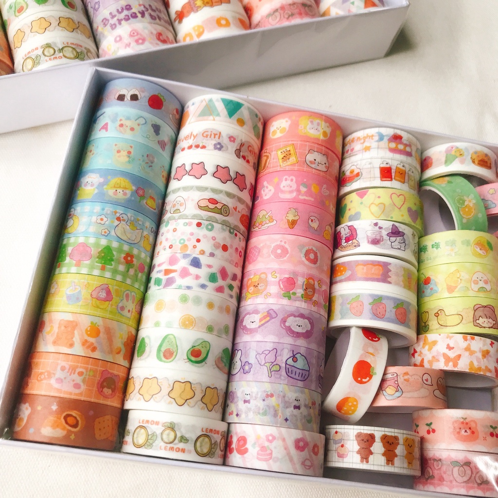 Washi tape, băng keo giấy đẹp trang trí decor, hoa cụ vẽ tranh