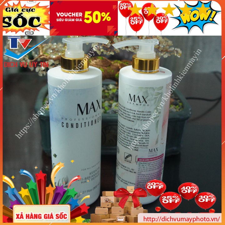 Cặp dầu gội dầu xả thương hiệu MAX thơm chính hãng đảm bảo chất lượng kholinhkienmayin