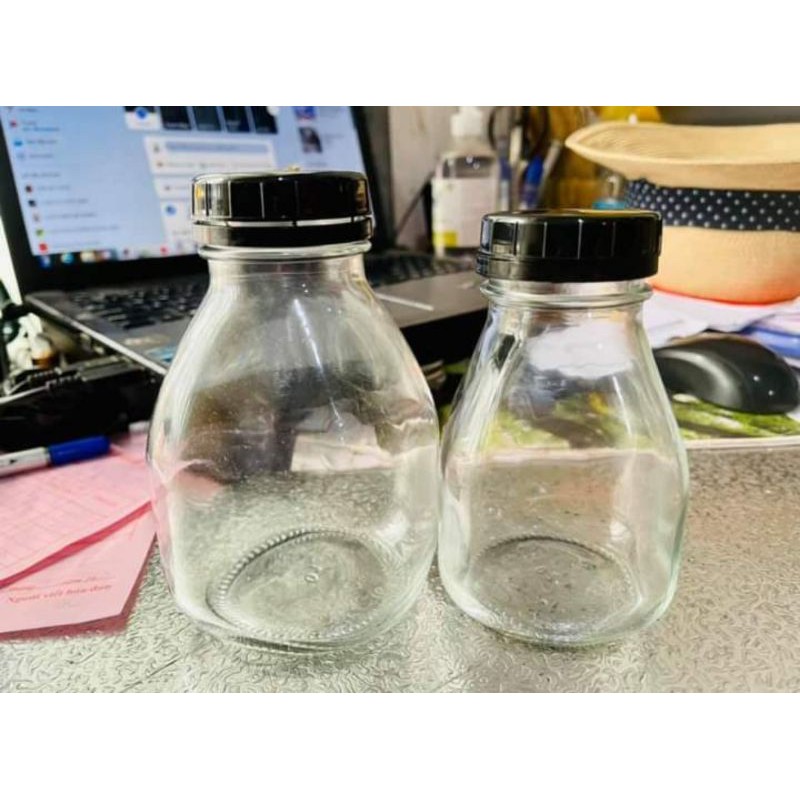 Chai thủy tinh lùn vuông nắp nhựa 300ml-500ml | BigBuy360 - bigbuy360.vn