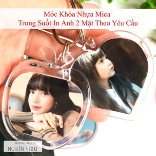 [FREE SHIP] Móc Khóa Nhựa Mica Trong Suốt In Ảnh Hai Mặt Theo Yêu Cầu