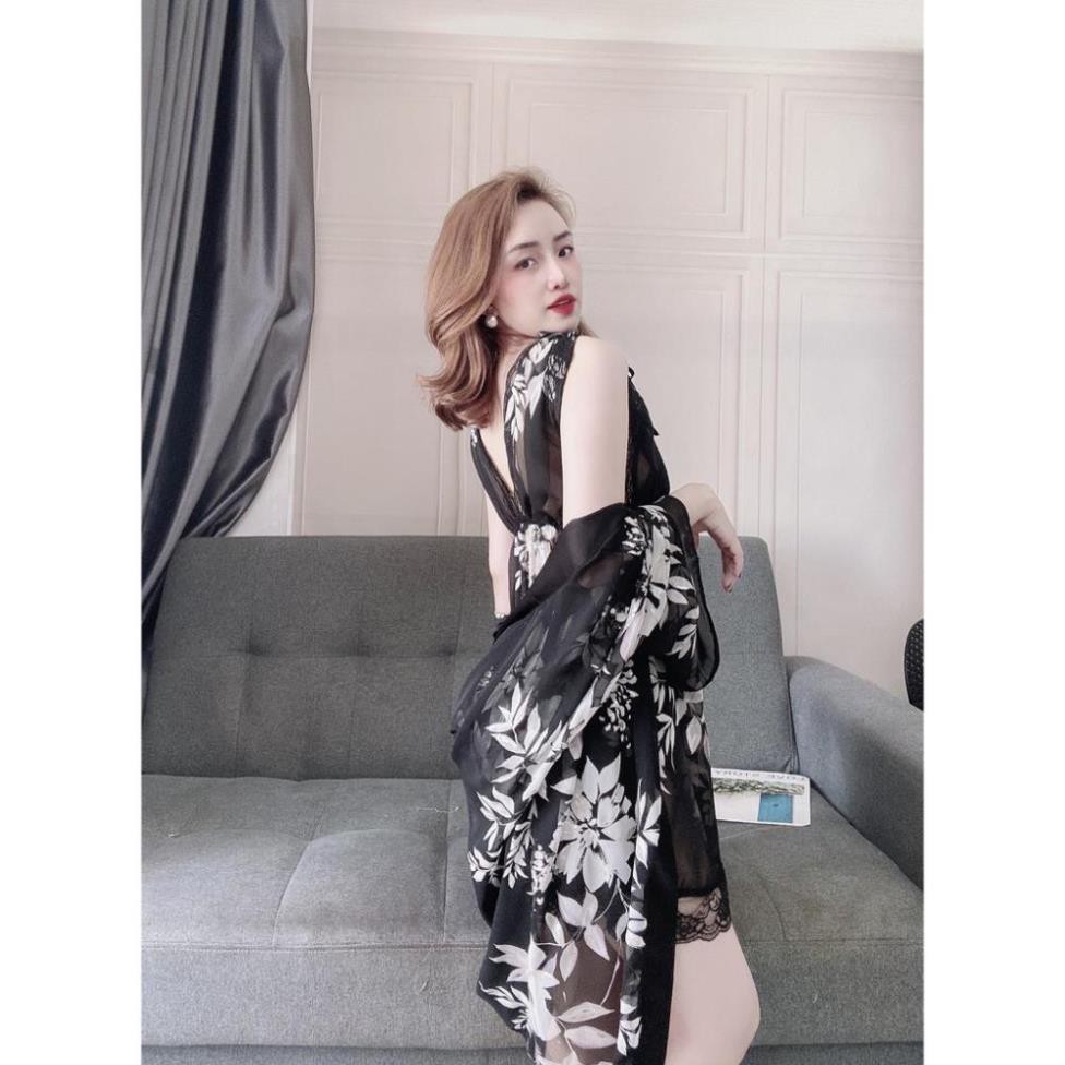 Váy Ngủ Xuyên Thấu Nữ, Set Đồ Ngủ Sexy 3 Món ( Váy Ngủ, Áo Choàng Kèm Quần ) , Đầm Ngủ Mặc Nhà Bigsize Chất Voan Tơ. | BigBuy360 - bigbuy360.vn