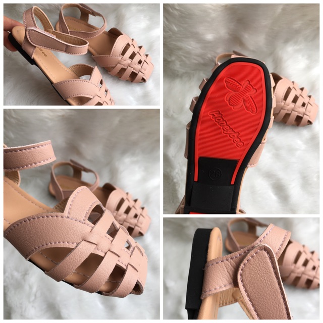 Sandal cho bé gái 00323 sz26-36 màu kem hồng/đỏ