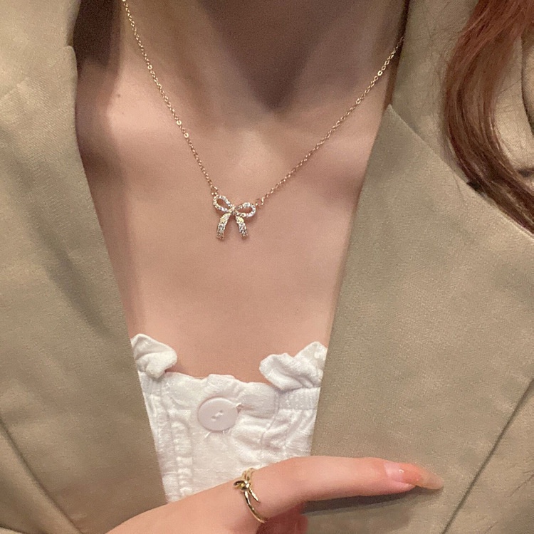 Vòng cổ Mặt Nơ Sang Trọng Thời Trang Phong Cách Hàn Quốc Cho Nữ