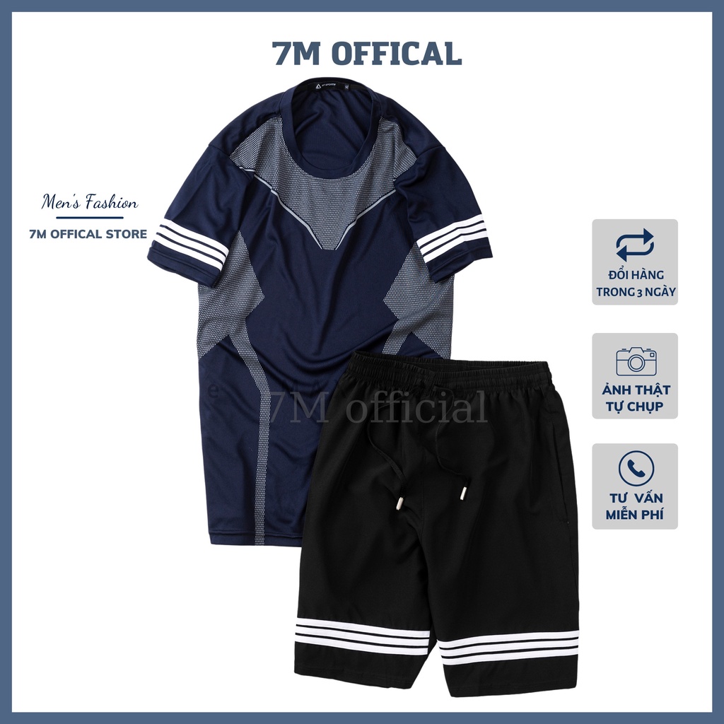 Bộ thể thao nam mặc nhà cao cấp M7 chất thun mát co dãn thoáng khí 3 màu trẻ trung năng động