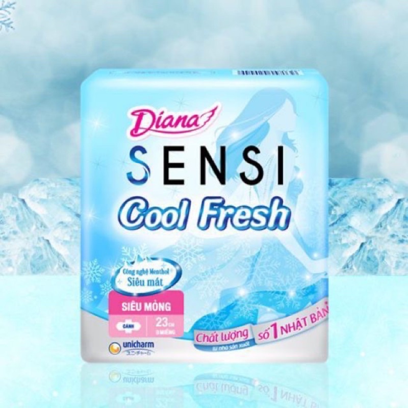 Băng Vệ Sinh Diana Siêu Thấm Cool Fresh 8 miếng 23cm