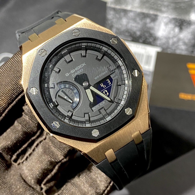 Đồng hồ nam Casio G-shock GA-2100-1A1 Custom - Kích thước vỏ : 48,5×45,4×11,8mm