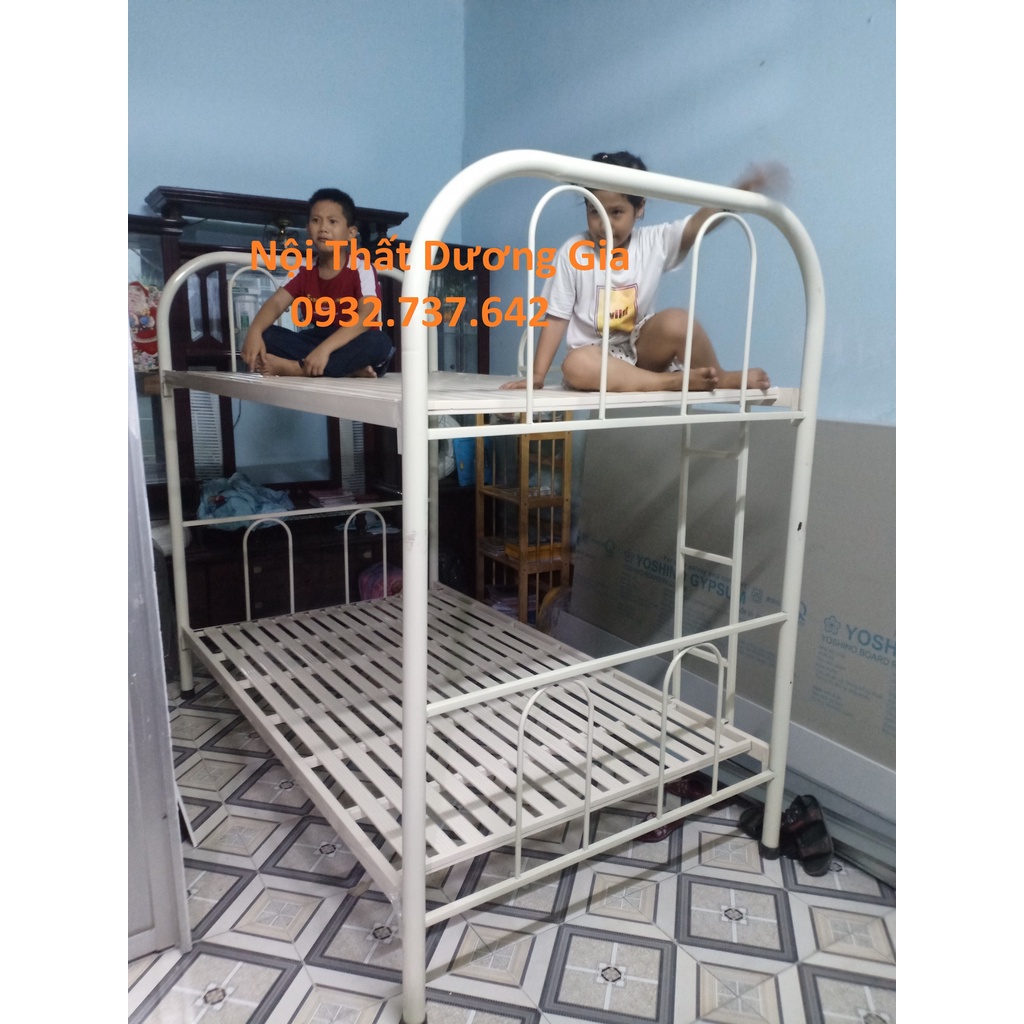 GIƯỜNG SẮT 2 TẦNG ÔNG TRÒN TRÊN DƯỚI BẰNG NHAU, ĐA DẠNG KÍCH THƯỚC