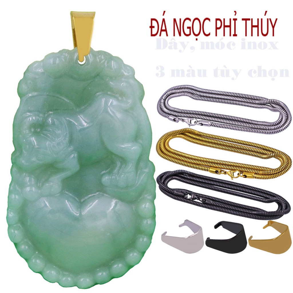 Dây chuyền tuổi Sửu ngọc phỉ thúy VIRNPTSU12 - Mặt đá 12 con Giáp