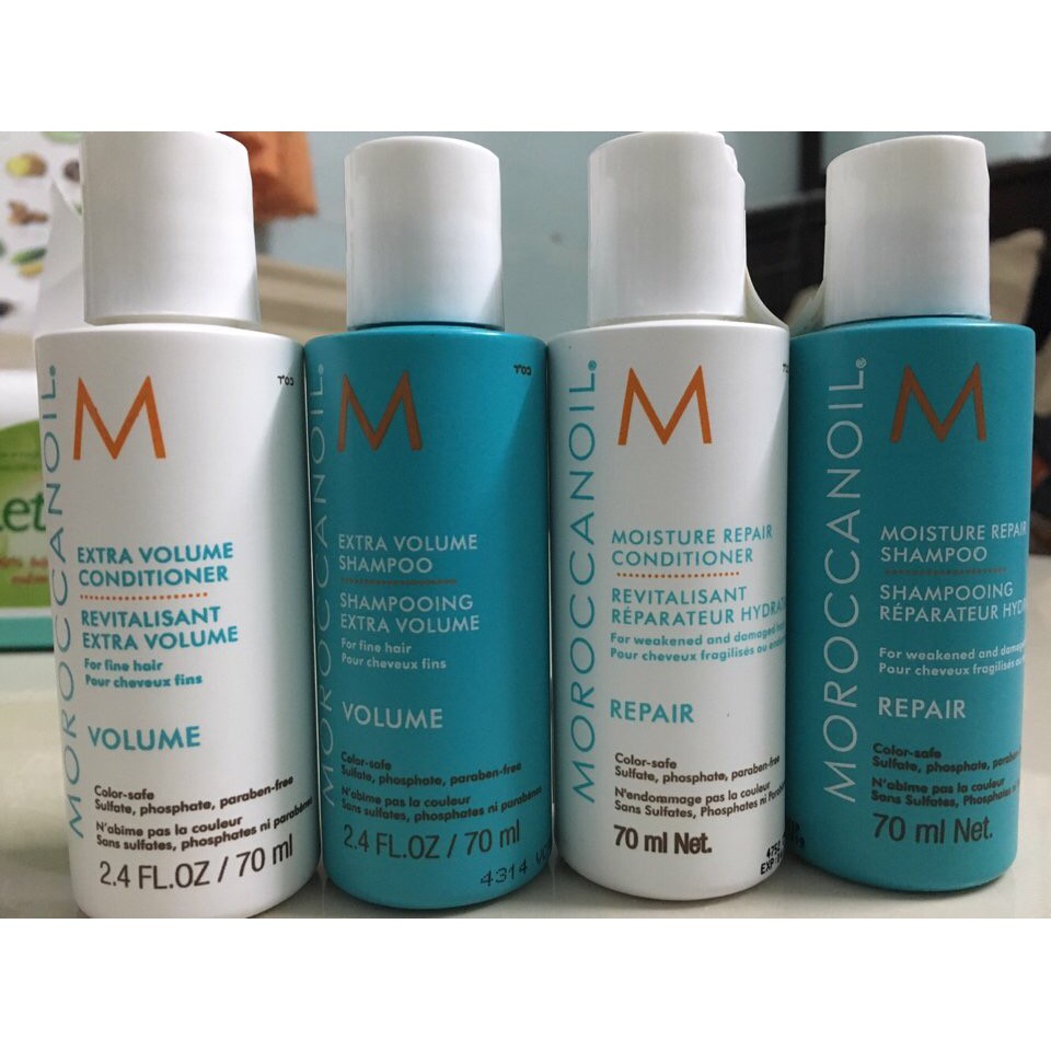 Dầu gội xả phục hồi dưỡng ẩm Moroccanoil Moisture Repair 70mlx2 ( New 2021 )