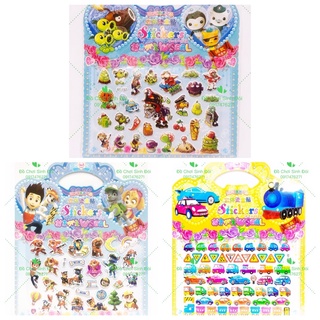 Hình dán nổi 3D- combo 3 tấm